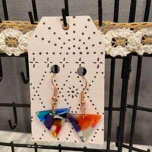 Handmade water element resin earrings